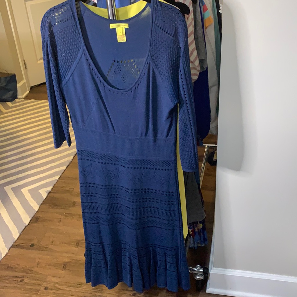 Catherine Malandrino L Blue Knit Dress